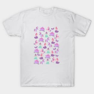 unicorn and princess pattern T-Shirt